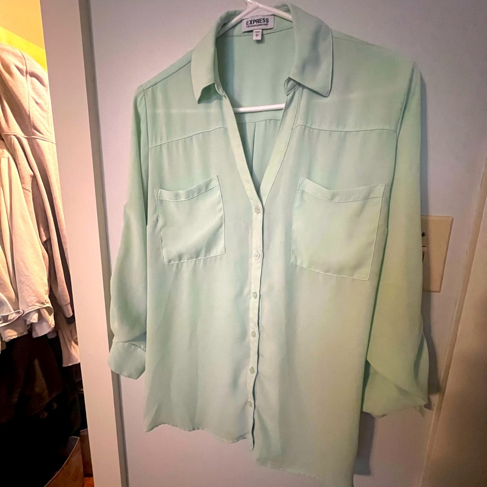 Express brand portofino shirt - classic fit - mint color